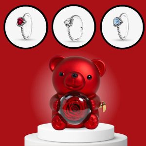 Šperkovnica so sľubným prsteňom a rotujúcim medveďom | HEARTISO_ROSBEAR